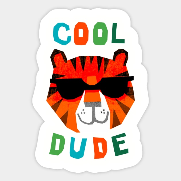 cool dude kids tiger shirt Sticker by wacka